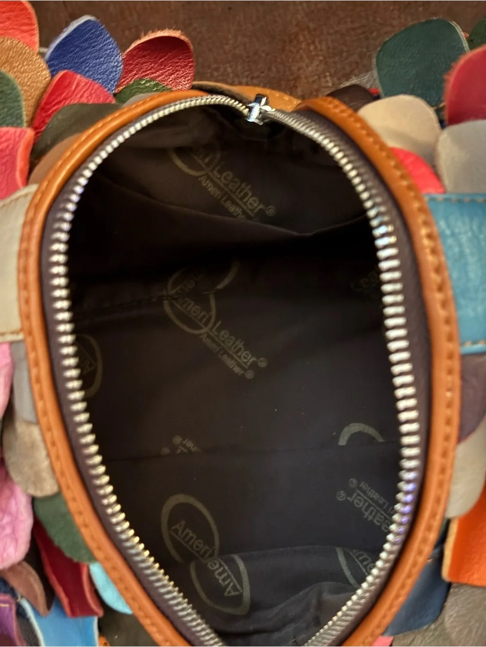 AmeriLeather Feesh Rainbow Leather Mini Shoulder Crossbody Bag